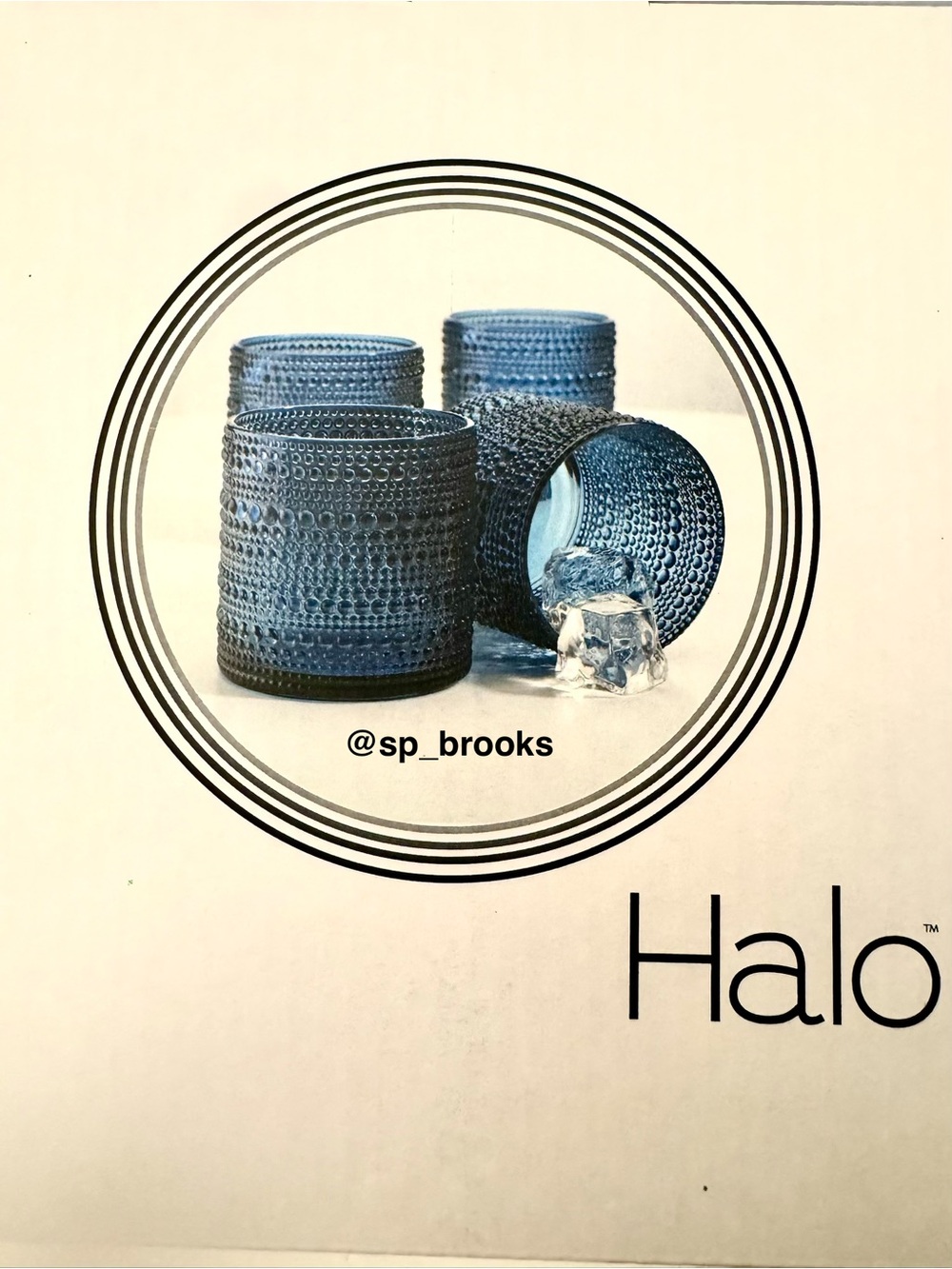 🎁HALO Rock Glasses - Navy Blue Hobnail Textured Drinkware  - Set of 4 - 13.5 ozs